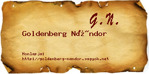 Goldenberg Nándor névjegykártya